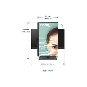 BenQ GW2490T - Écran LED - 24" (23.8" visualisable) - 1920 x 1080 Full HD (1080p) @ 100 Hz - IPS - 250 cd/m² - 1300:1 - 5 ms - 2xHDMI, DisplayPort - haut-parleurs