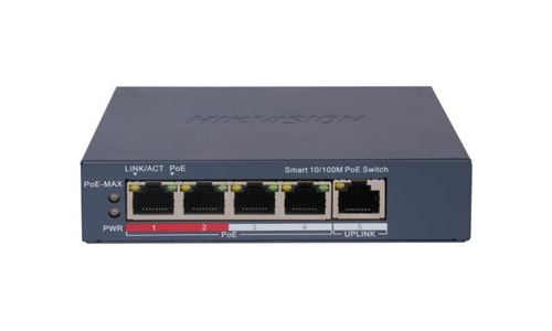 Non Communiqué Hikvision Ds-3E1105p-Ei - Commutateur - Intelligent - 4 X 10/100 (4 Poe) + 1 X 10/100 - De Bureau - High Poe / Poe+ (60 W)