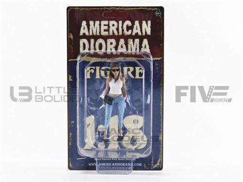 Voiture Miniature de Collection AMERICAN DIORAMA 1-18 - FIGURINES Ladies Night - Sara - Blue / White - 38189