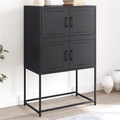 vidaXL Buffet noir 68,5x38,5x107 cm acier, armoire, armoire latérale, armoire de rangement, armoire, placard, buffet haut, 846482