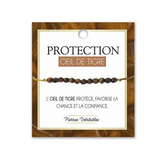 Bracelet œil De Tigre Pierre Naturelle - Femme - Ajustable Acier Inoxydable