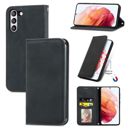 MPFRANCE Housse pour Samsung Galaxy S21 FE 5G Noir [Velours]
