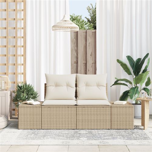 Vidaxl Divano Da Giardino Beige 184 X 62 X 69 Cm Polyrattan