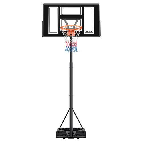 Panier de basket sur pied VEVOR Hauteur réglable 1,35-3,05m Roues Acier Polycarbonate Noir