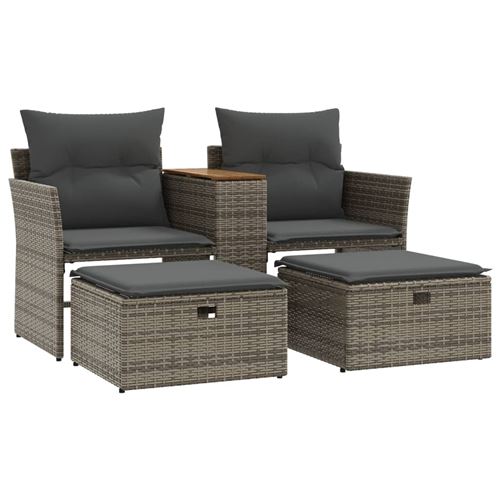VidaXL - Gartensofa poly-rattan, One Size, Grau