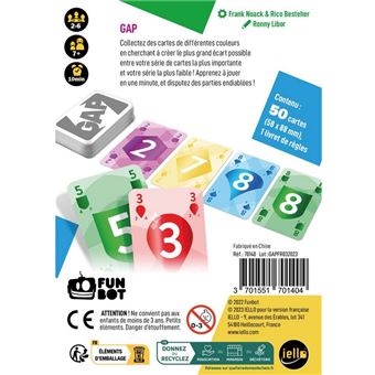 Gap jeux de carte de combinaison