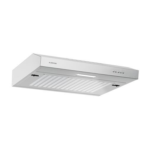 Klarstein Slimvent Hotte Aspirante 60 Cm A + 200 M³/H Éclairage Led Mode Évacuation Ou Recyclage D'Air Argent