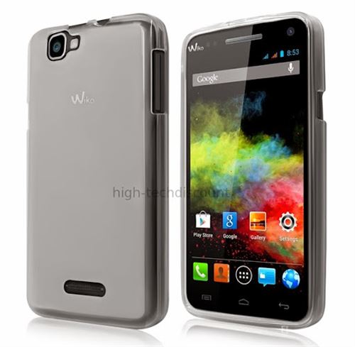 Housse etui coque pochette silicone gel fine pour Wiko Rainbow + film ecran - BLANC TRANSPARENT - htdmobiles