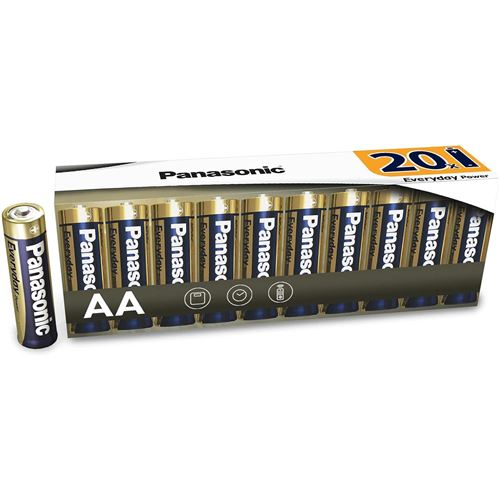 PANASONIC Pack 20 Piles Alcalines Everyday Power SILVER AA LR6