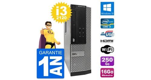 Pc dell optiplex 390 sff i3-2120 ram 16go disque dur 250go hdmi windows 10 wifi