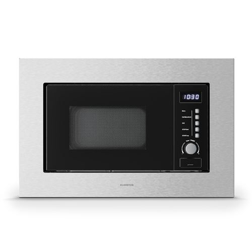 Klarstein Verosteel Micro-Ondes Encastrable Avec Gril 20L 700W 8 Programmes Plateau En Verre  Noir