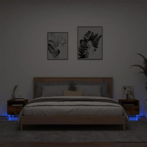 VIDAXL - Table de chevet - Moderne - Avec éclairage LED - Lot de 2 - Image 2
