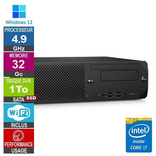 HP Z2 G8 Sff Workstation i7-11700 4.90Ghz 32Go/1To SSD Radeon Wx 3100 WiFi W11