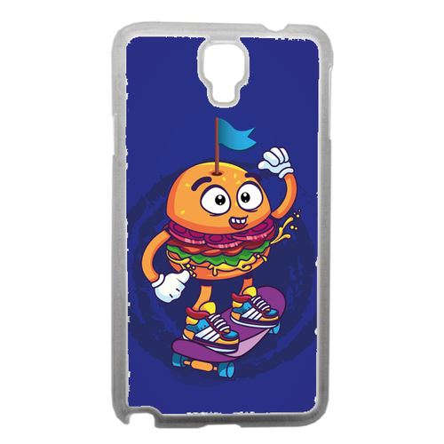 Coque Burger Fond Bleu Electrqiue Compatible Samsung Note 3 Neo Transparent