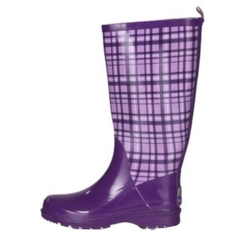 Playshoes bottes de pluie en caoutchouc à carreaux dames violet