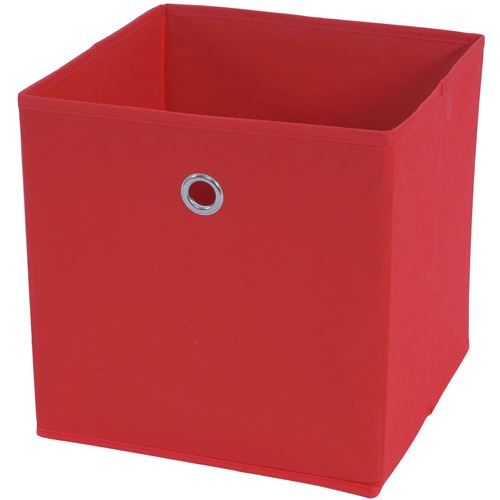 Box pliable T362, box de rangement, tissu 28x28x28cm ~ rouge
