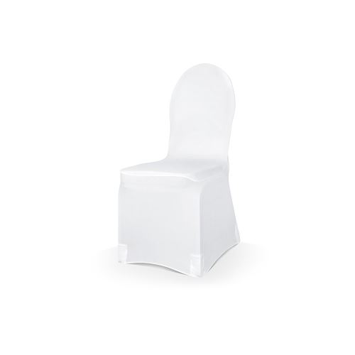 housse de chaise tissu élastique mat blanc - Coloris : BlancPKKCN12R-KARTON