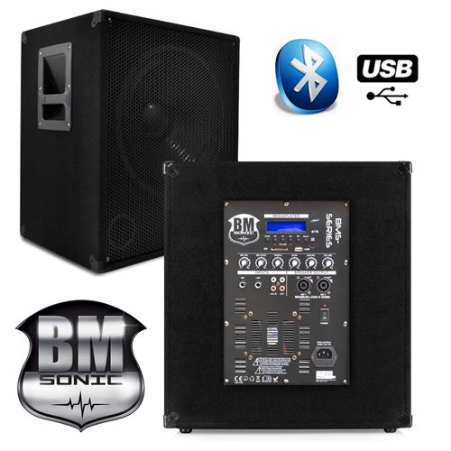 Caisson De Basse Passif BM Bmsonic SUB15-P - 15" (38cm), 800W Max, 8 Ohms - Pour Sono, DJ, Salle Polyvalente