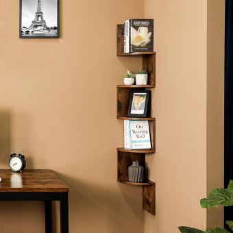 Etagere De Coin Etagere Murale Kaliopsi Effet Bois Vintage 5 Niveaux Achat Prix Fnac