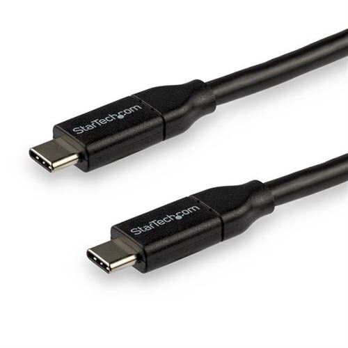 StarTech.com Câble USB-C vers USB-C avec Power Delivery 5A de 3 m - Cordon USB 2.0 Type-C certifié USB-IF - Noir - Câble USB - USB-C (M) pour USB-C (M) - Thunderbolt 3 / USB 2.0 - 5 A - 3 m - noir