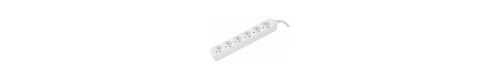 DEXLAN Multiprise 6 prises sans interrupteur blanche - 1,5 m