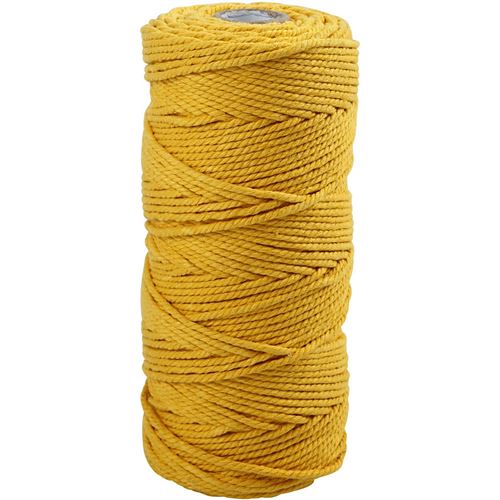 Creotime cordon de coton fin 100 m jaune