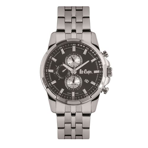 Lee Cooper Montre analogique multifonctions bracelet métal Noir mat