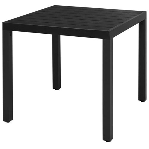 Table de jardin Noir 80 x 80 x 74 cm Aluminium et WPC