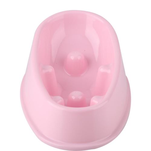Bol Chien Pet Slip Slow Feeder Mangeoire Bol Plat Anti-Gulping Nourrir (Rose Clair S)