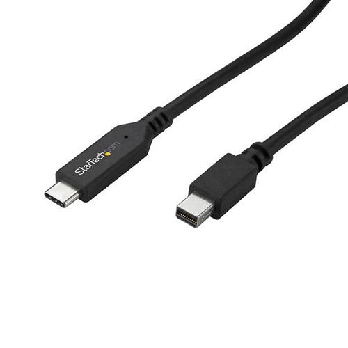 startech 1m / 3ft usb c to mini dp cable - 4k 60hz - black noir