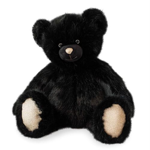 Peluche ours 60 cm noir - doudou et compagnie