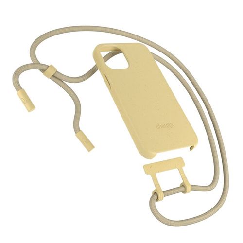 Coque écologique pour iPhone 12 Mini avec Cordon, Compostable, de Matériaux d'origine Végétale Jaune