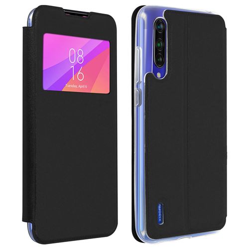 Etui pour Xiaomi Mi 9 Lite avec Fenêtre Porte-carte Support Vidéo noir