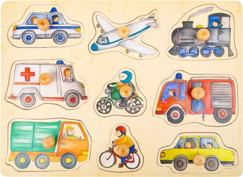Small Foot forme puzzle Véhicules bois junior 9 pièces
