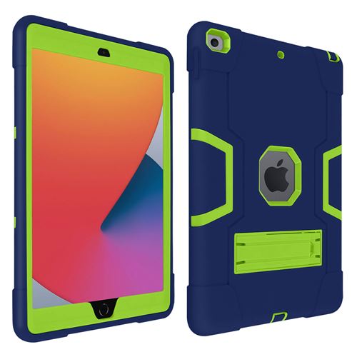 Avizar Coque avec Support Spécial enfant Bleu et Vert pour iPad 2021 2020 et 2019 10.2