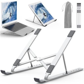 Support Ordinateur Portable, Cheflaud Stand Laptop PC Portable Ventilé en  Aluminium Réglable