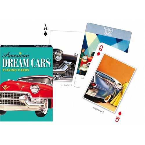 Jeu de 55 cartes AMERICAN DREAM CARS PIATNIK Multicolore