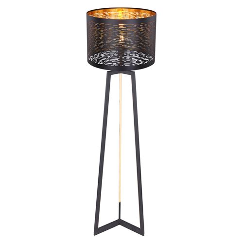 Lampadaire design Tunno - H. 151 cm - Noir et doré
