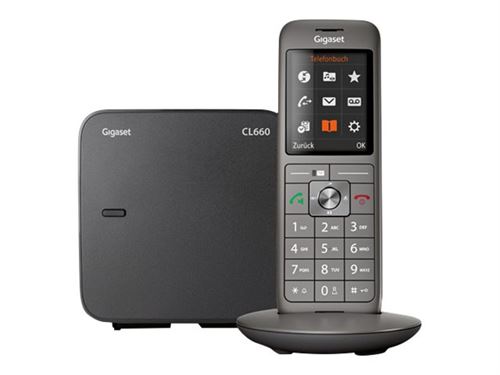 Gigaset CL660 - Téléphone sans fil avec ID d'appelant - DECTGAP - noir, anthracite