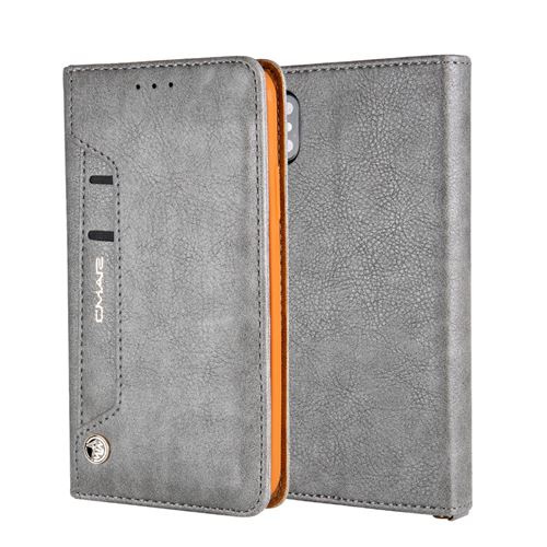 Etui en PU auto-absorbé gris pour votre Apple iPhone XS Max 6.5 inch