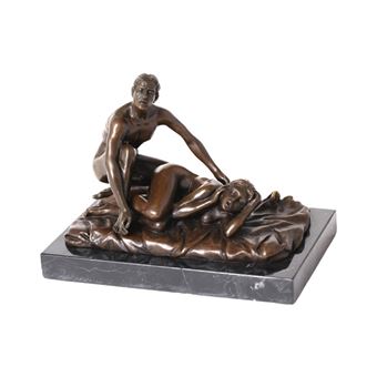 Statue érotique deux femme nues en bronze 14 cm