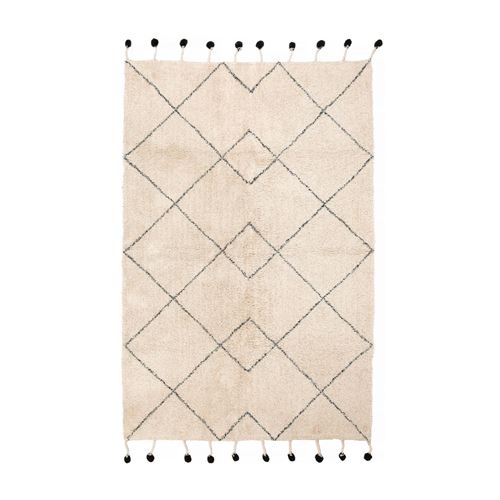 Tapis Tanvi naturel/noir 110 x 170 cm Nattiot