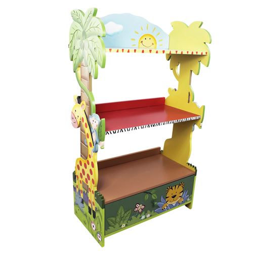 Bibliothèque enfant Sunny Safari en bois pour rangement de livres jouets W-8268A