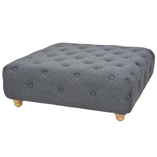 vidaXL Pouf Tissu 80 x 80 x 30 cm Gris foncé