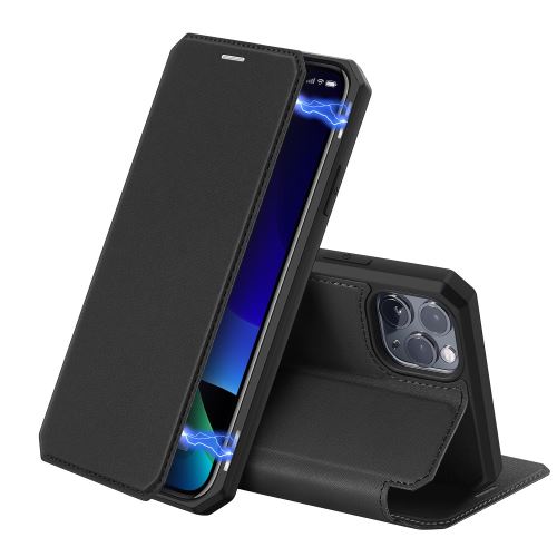 Etui en PU flip magnétique avec support et porte-cartes noir pour votre Apple iPhone 11 Pro 5.8 pouces (2019)