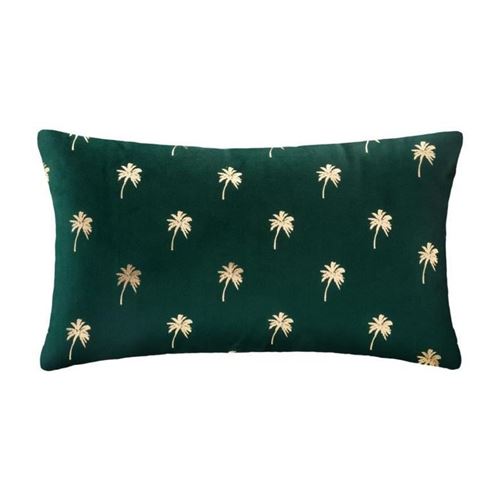 Coussin Déhoussable Velours Tropicor 30x50cm Vert