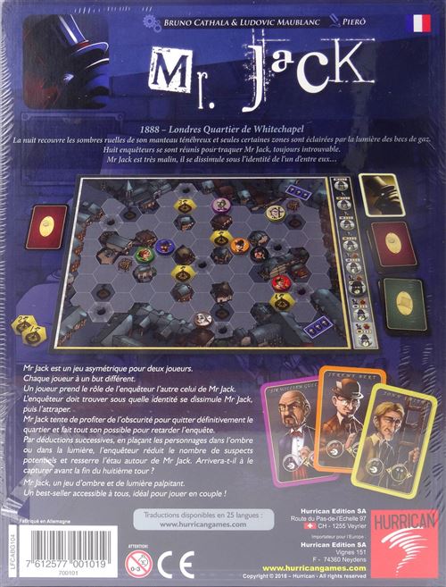 Jeu De Société Mr Jack - Édition Hurricane - Occasion - Jeu D'enquête Et De Déduction