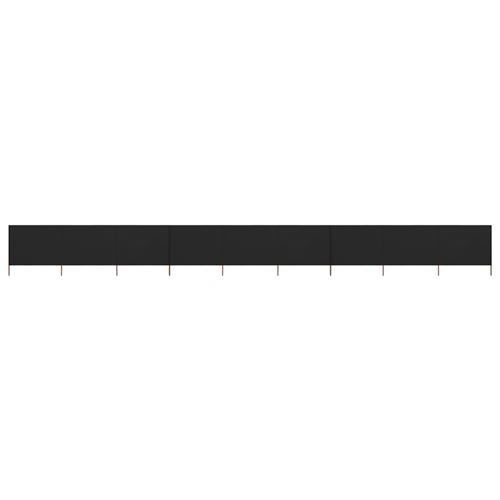 Paravent 9 panneaux Tissu 1200 x 80 cm Noir Vidaxl Noir