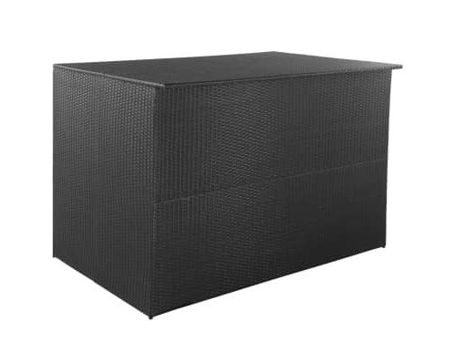 Boîte de rangement de jardin Noir 150x100x100 cm Résine tressée alsa