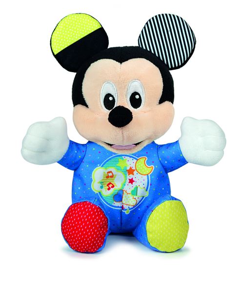 Clementoni peluche avec musique et Mickey Mousebleu clair